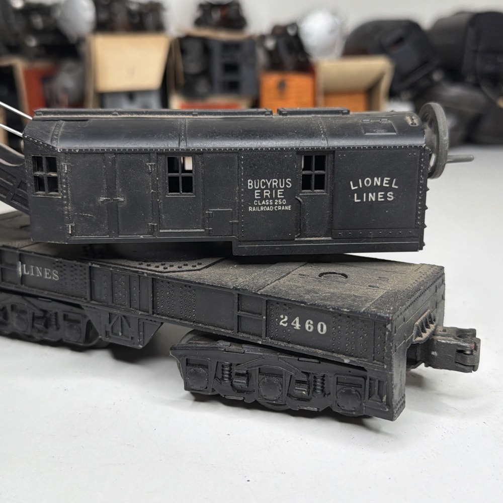 Lionel 12 Wheel Black Crane Car 2460, O Gauge Vintage Model Train - Picture 7 of 9